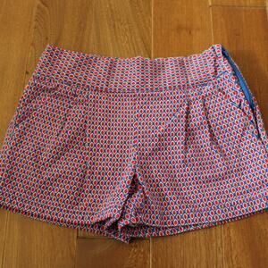 Janie and Jack Girls‎ Red and Blue Print Chino Pleat Shorts 5